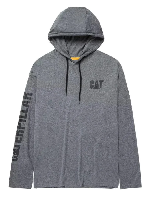 Fashion Sneakers Men's UPF Hooded Banner Long Sleeve T-Shirt - Dark Heather Grey