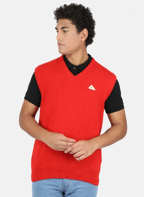 Trendy Blazers Men Red Solid Sweater