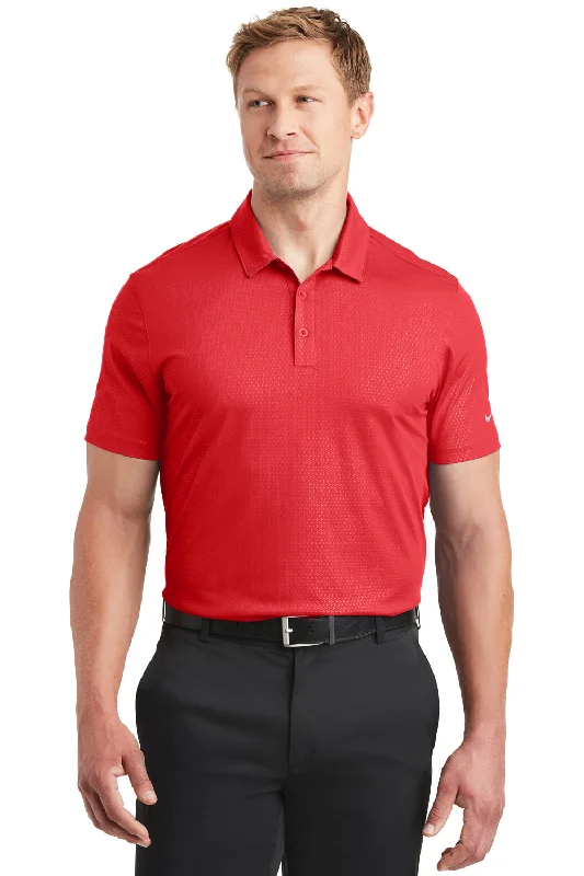 Sporty Blazers Nike Mens Dri-Fit Moisture Wicking Short Sleeve Polo Shirt - University Red