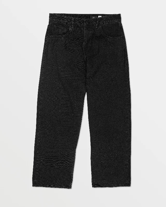 Sports Tights Billow Loose Fit Jeans - Black