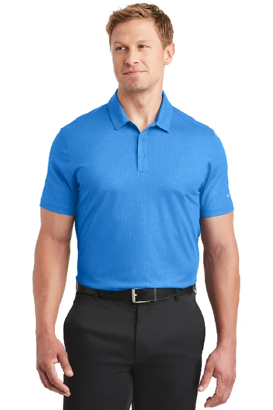 Casual Blazers Nike Mens Dri-Fit Moisture Wicking Short Sleeve Polo Shirt - Brisk Blue