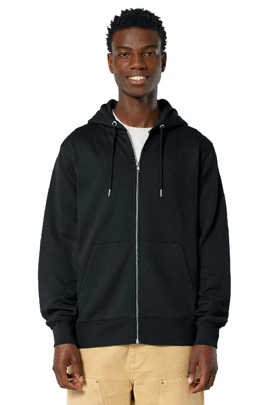 Urban Style Stanley/Stella Mens Cultivator 2.0 Full Zip Hooded Sweatshirt Hoodie w/ Pockets - Black - NEW Urban Style Stanley/Stella Mens Cultivator 2.0 Full Zip Hooded Sweatshirt Hoodie w/ Pockets - Black - NEW