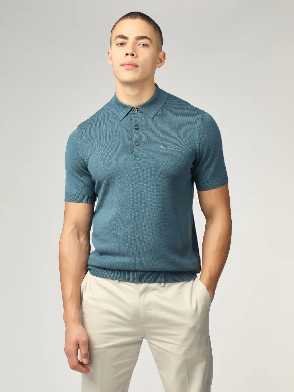 Preppy Style Signature Short Sleeve Polo - Teal