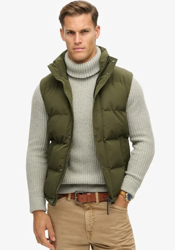 Superdry Everest Gilet, Olive Green