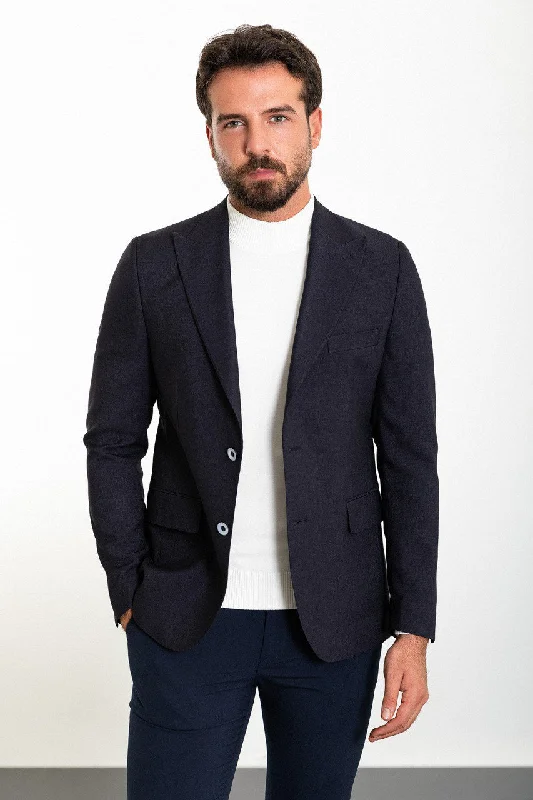 Bojoni Torretta Slim Fit Navy Blue Blazer