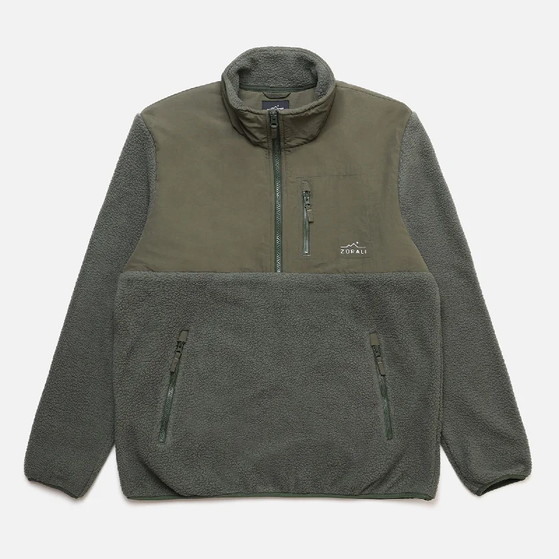 Mens 1/4 Zip Fleece Dusty Olive