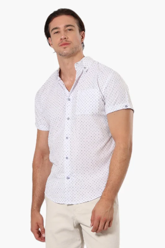 Jay Y Ko. Dotted Button Down Casual Shirt - White