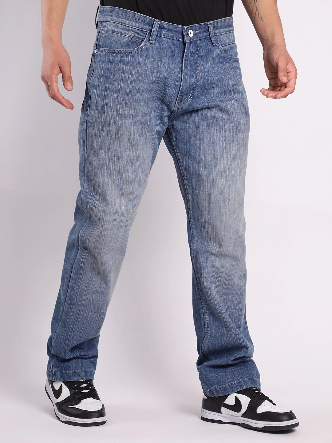 Asphalt Edge Light Blue Baggy Denim Cargo