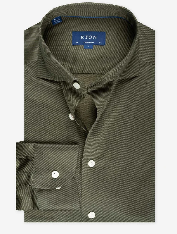 Contemporary Knit King Twill Shirt Green