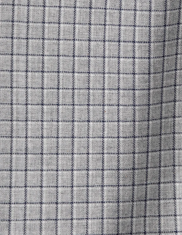 Grey Bordered Heather Check Flannel