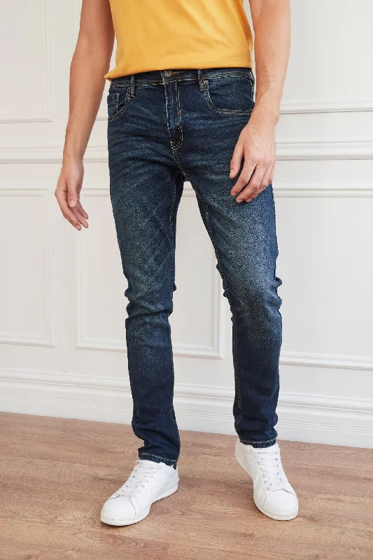 Jeans bleu foncé coupe étroite - Homme