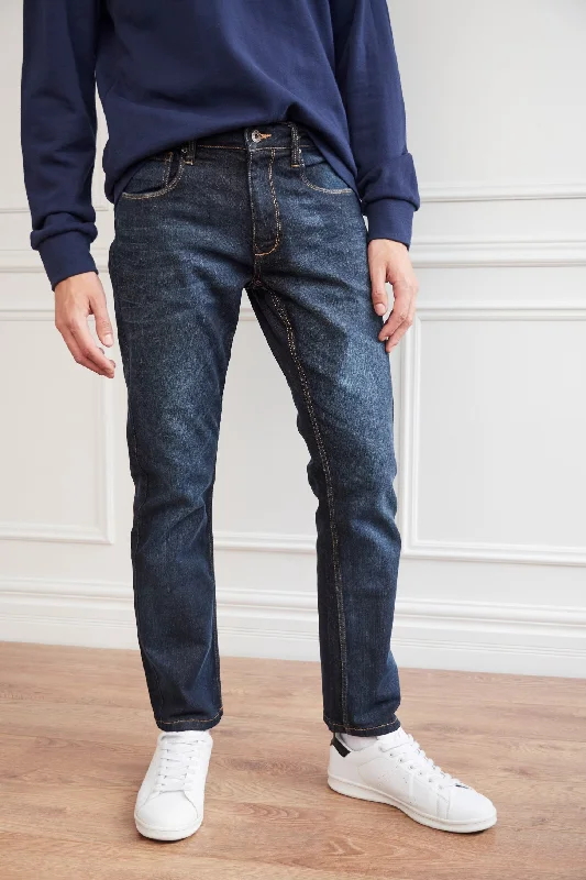 Jeans bleu foncé coupe régulière - Homme