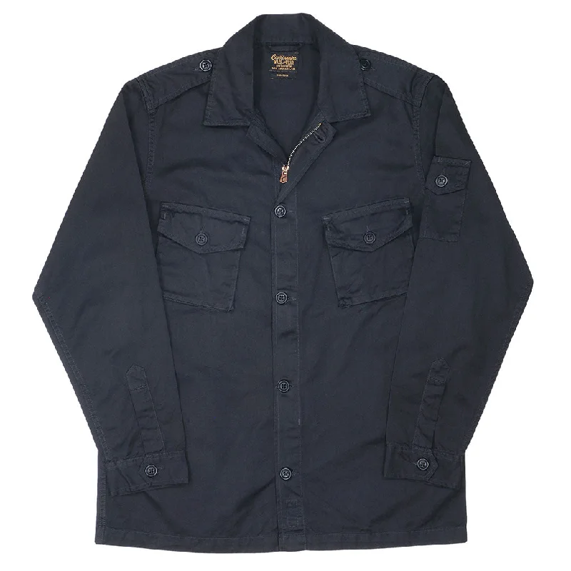 3 Pocket Herringbone Cotton Officer Jacket - Sharp