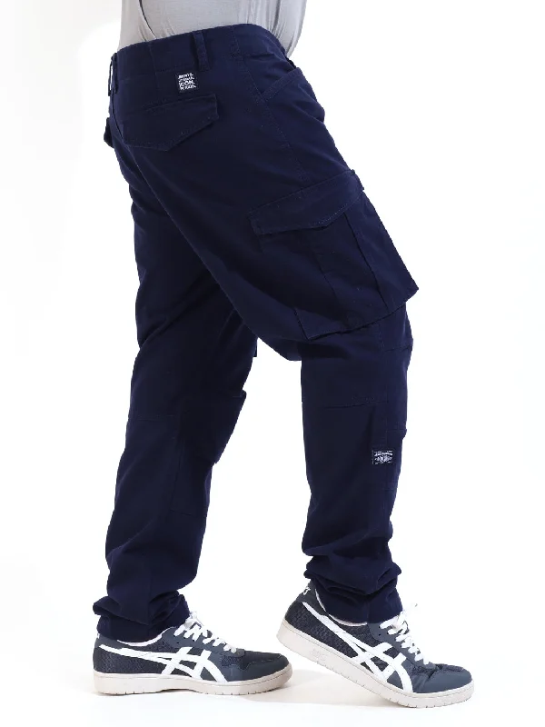 Navy Cotton Stretch Cargo