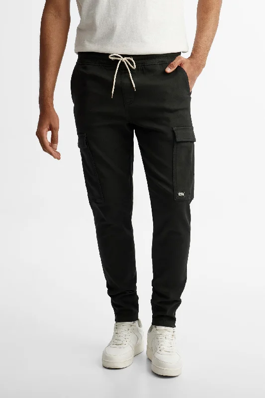 Pantalon jogger cargo en jeans sergé - Homme