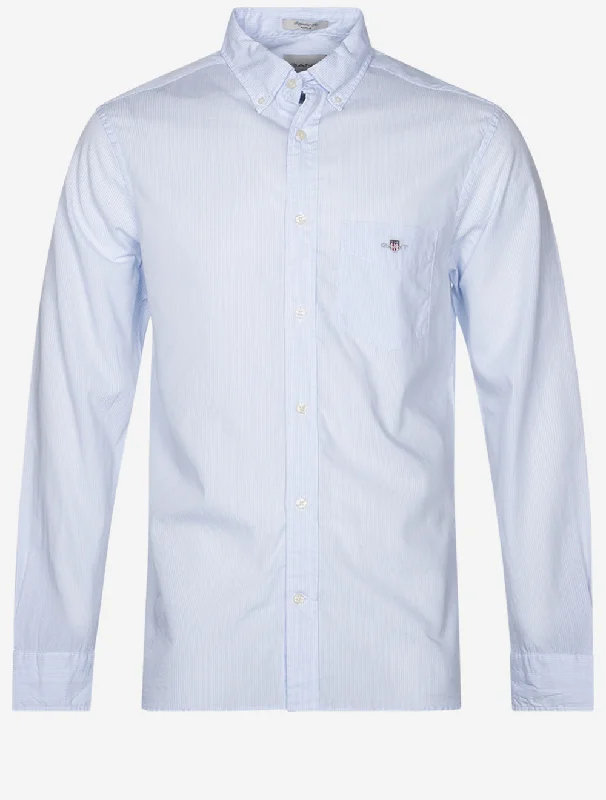 Regular Poplin Banker Shirt Light Blue