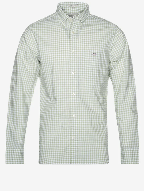 Regular Fit Poplin Gingham Shirt Milky Matcha