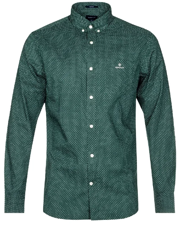 Regular Fit Micro Dot Shirt Tartan Green