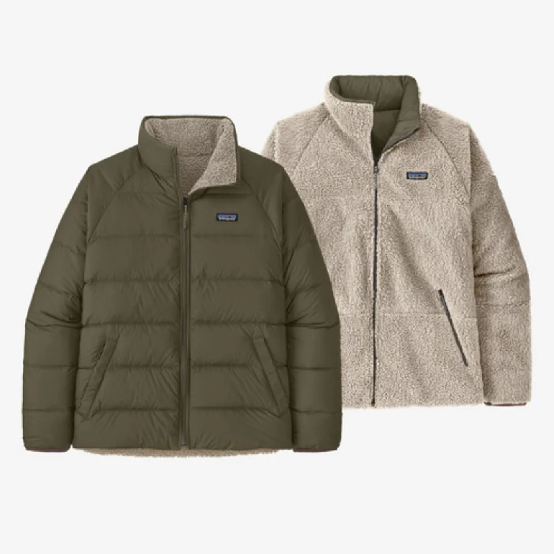 Reversible Silent Down Fleece Jacket (Basin Green)