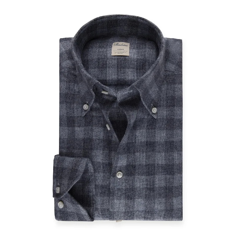 ID80370-Stenstroms Grey Navy Check Shirt