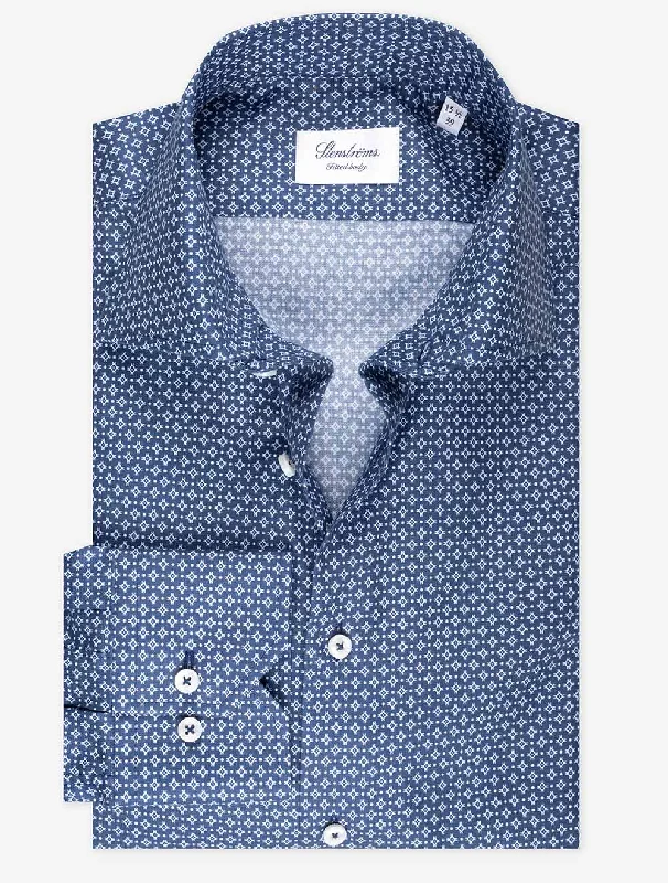 Fitted Pattern Shirt Navy