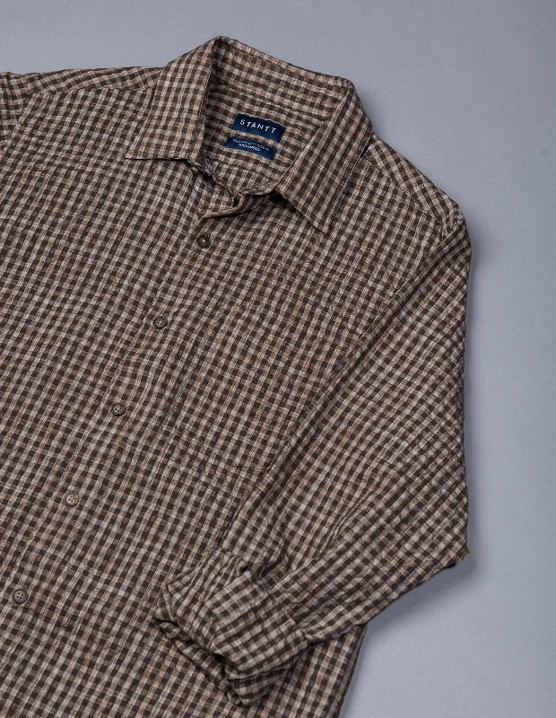 Tonal Brown Ruckle Gingham