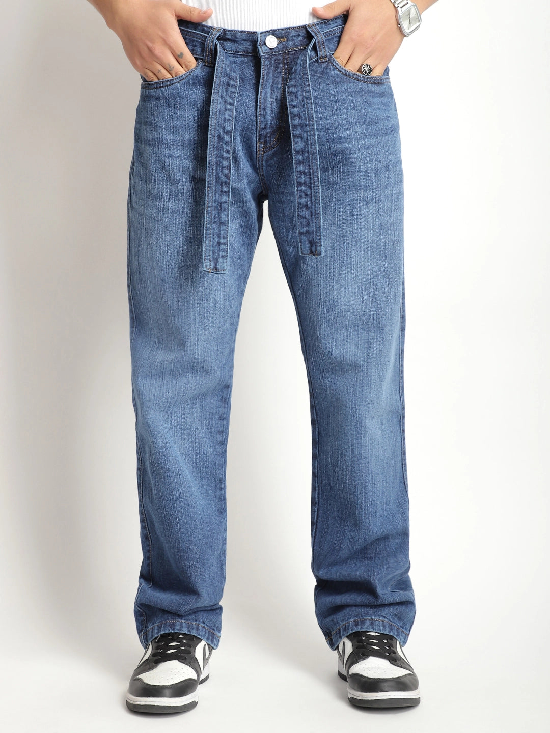 Urban Street Belt Blue Denim Jeans