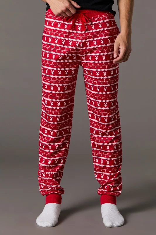 Playboy Print Christmas Pajama Jogger