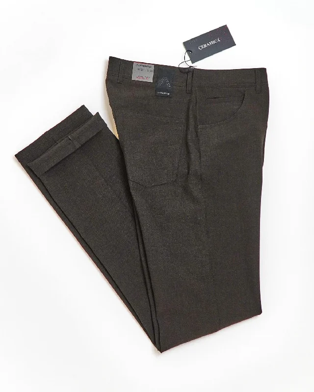 Chocolate 'Stone' Modern Fit Ceramica 5 Pocket Tech Dress Pants