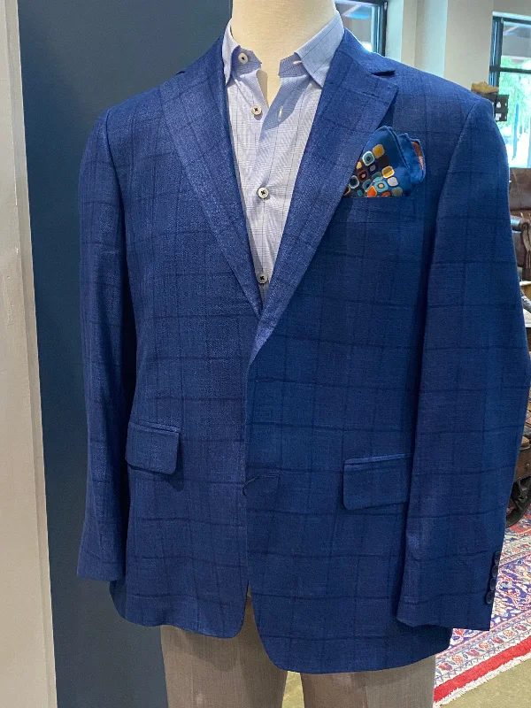 Brookwood Blue/Navy Windowpane Sport Coat 0691