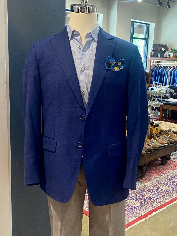 Brookwood Cobalt Blue Windowpane Sport Coat 1511