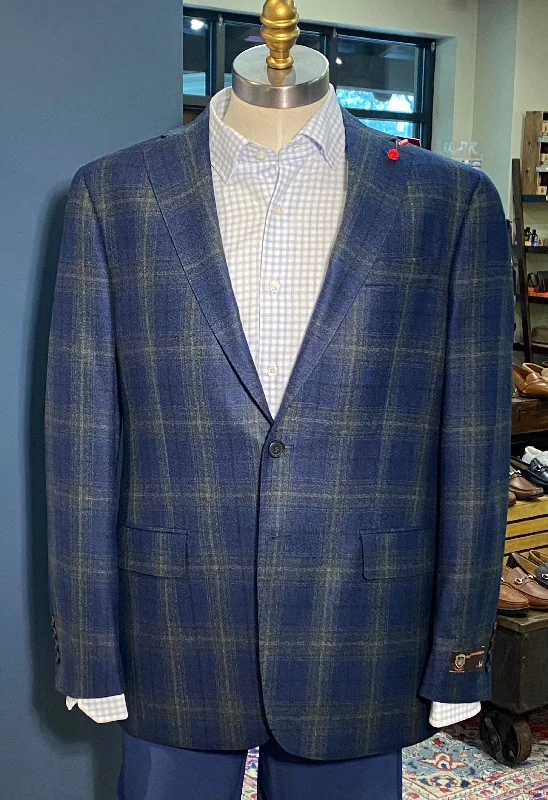 Brookwood - Navy/Green Windowpane Sport Coat