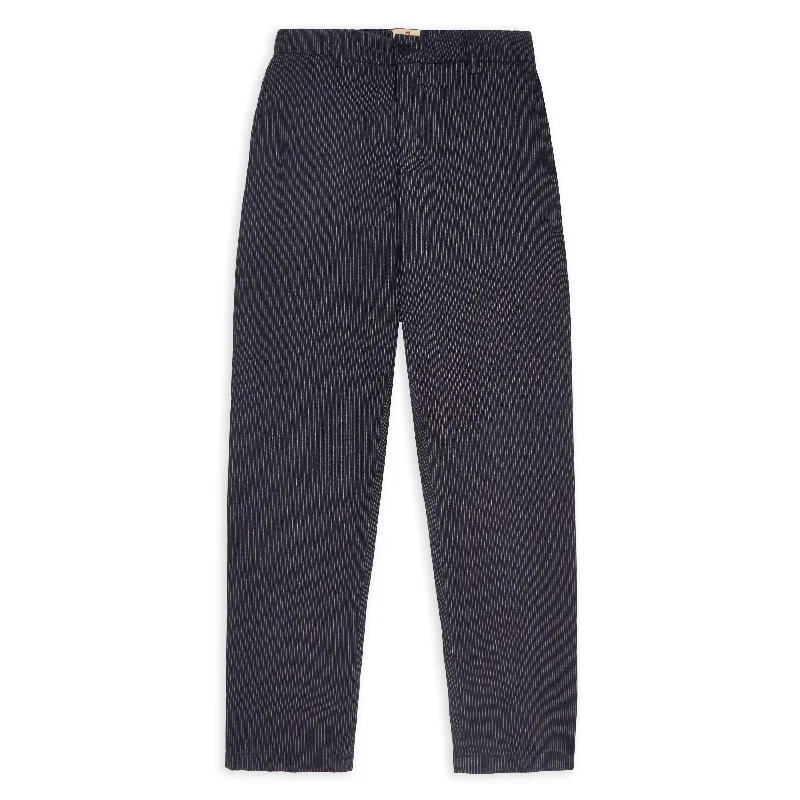 Linen Trouser - Stripe Navy