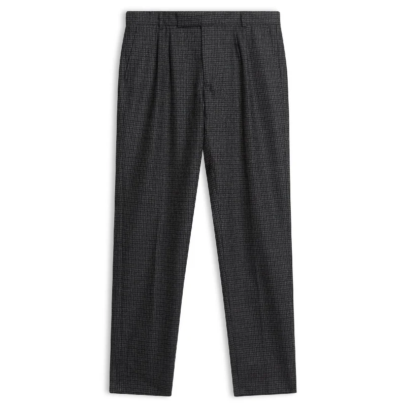 Fox Brothers Flannel Houndstooth Trousers - Grey