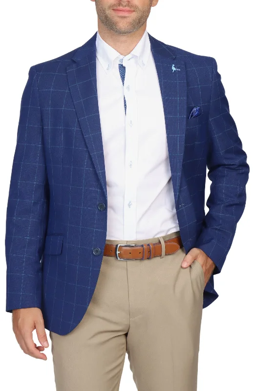 Classic Navy Windowpane Sport Coat