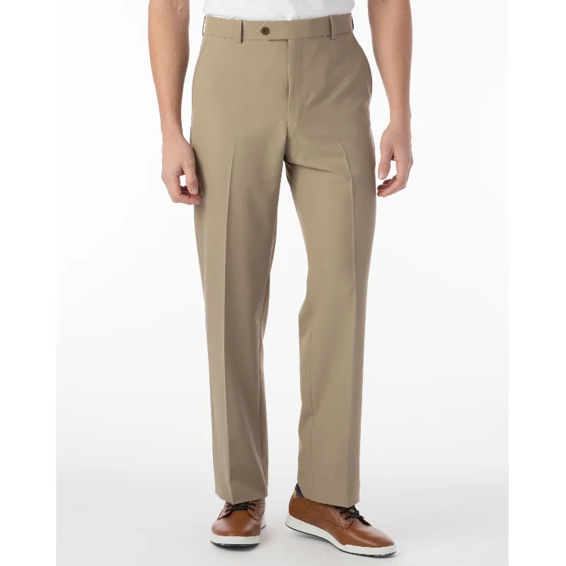 Comfort-EZE Commuter Bi-Stretch Gabardine Trouser in Khaki (Flat Front Models) by Ballin