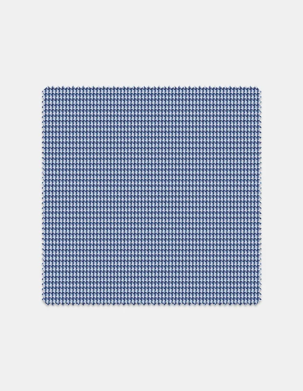 Cotton Stretch Navy Mini Houndstooth