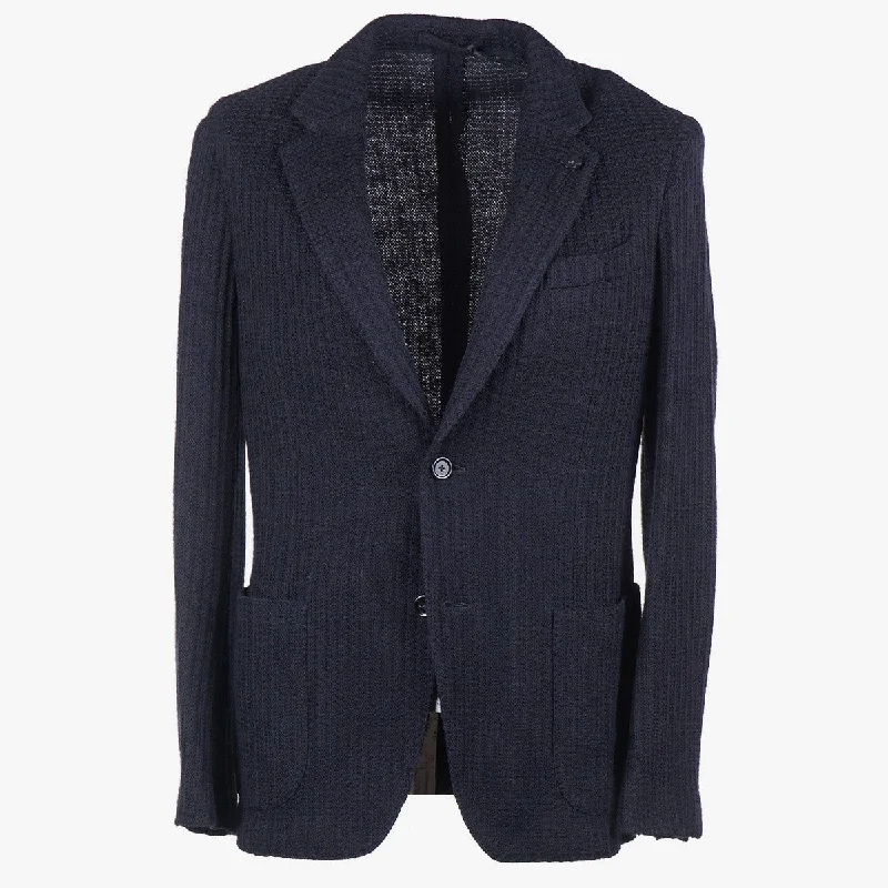 Lardini Knit Wool and Silk Blazer