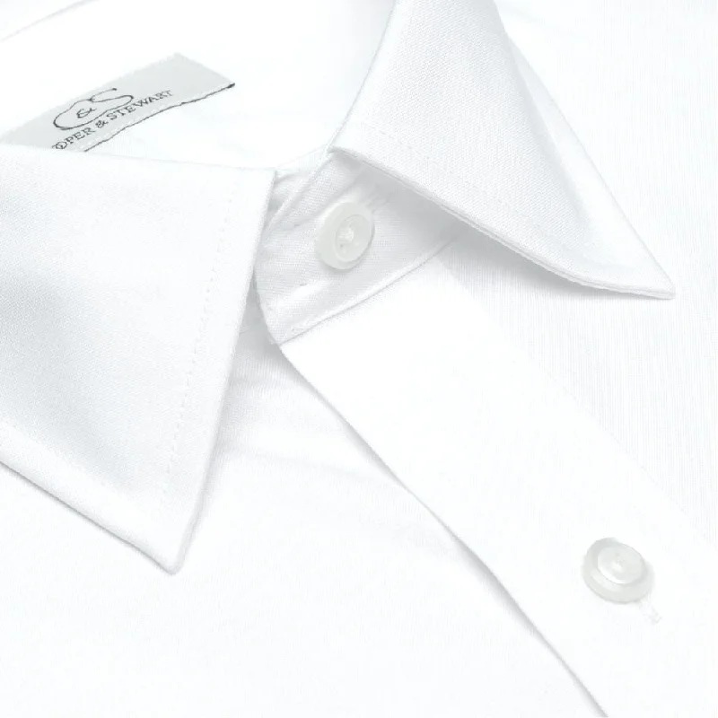 The Classic White - Wrinkle-Free Pinpoint Oxford Cotton Dress Shirt by Cooper & Stewart