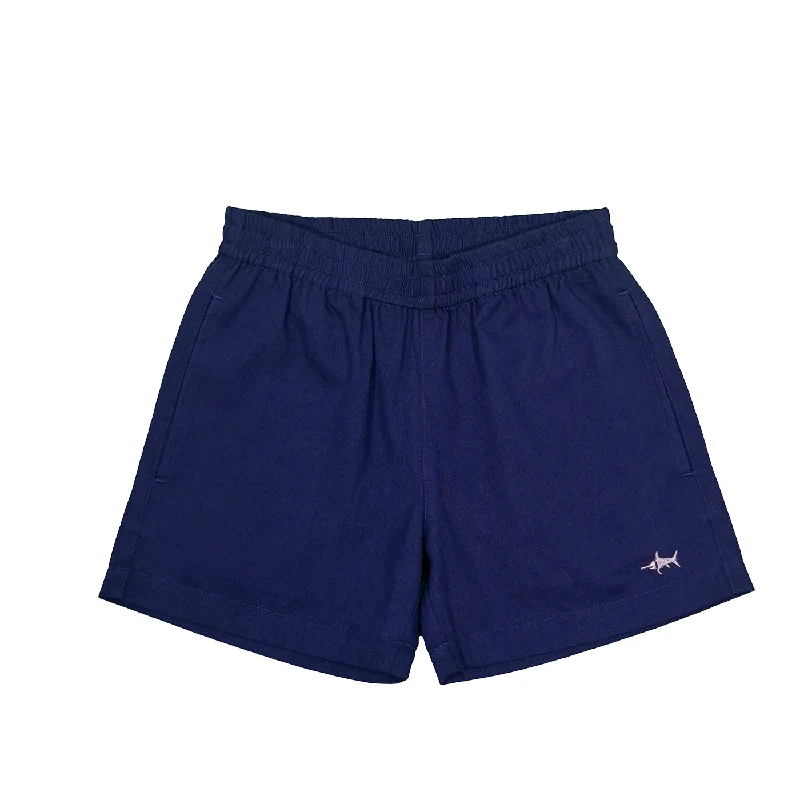 Naples Elastic Waist Shorts - Navy