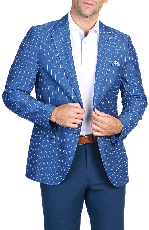 Navy Mini Windowpane Sport Coat