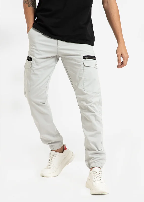 Pearl Gray Elasticated Cargo Pant