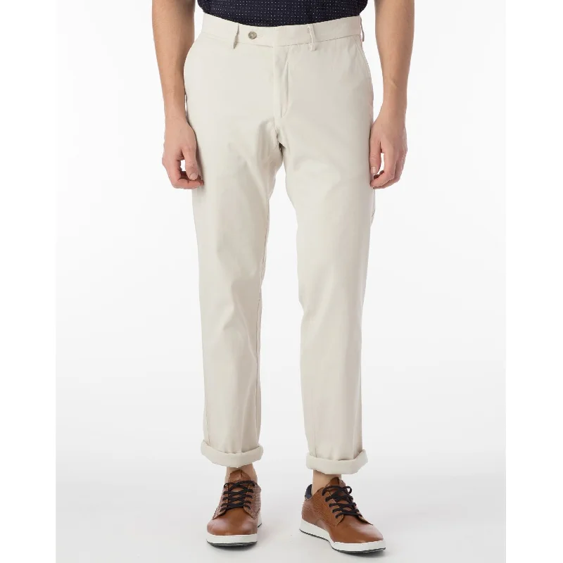 Perma Color Pima Twill Khaki Pants in Bone (Flat Front Models) by Ballin