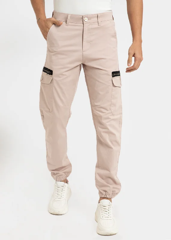 Sand Pink Elasticated Cargo Pant