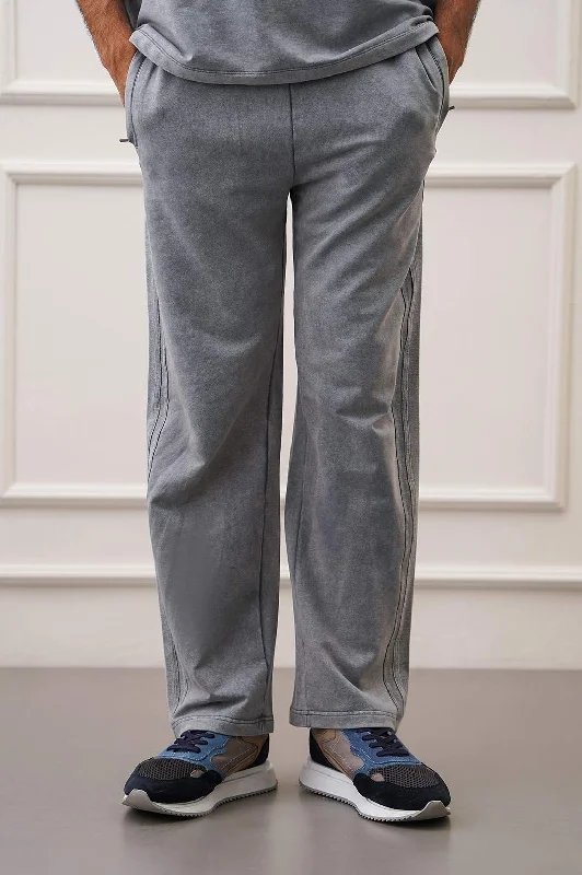 SIDE STRIPED WASHED TROUSERS