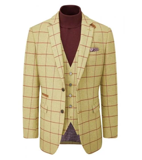 Skopes Anton Lovat/Red Check Jacket Khaki Green