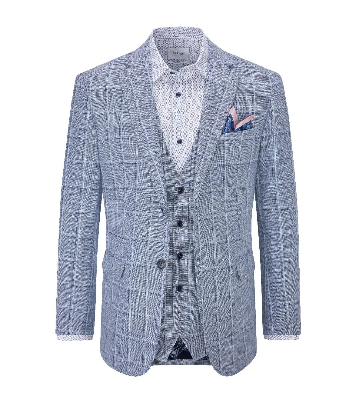 Skopes Lumis Blue Check Sports Jacket Sky Blue