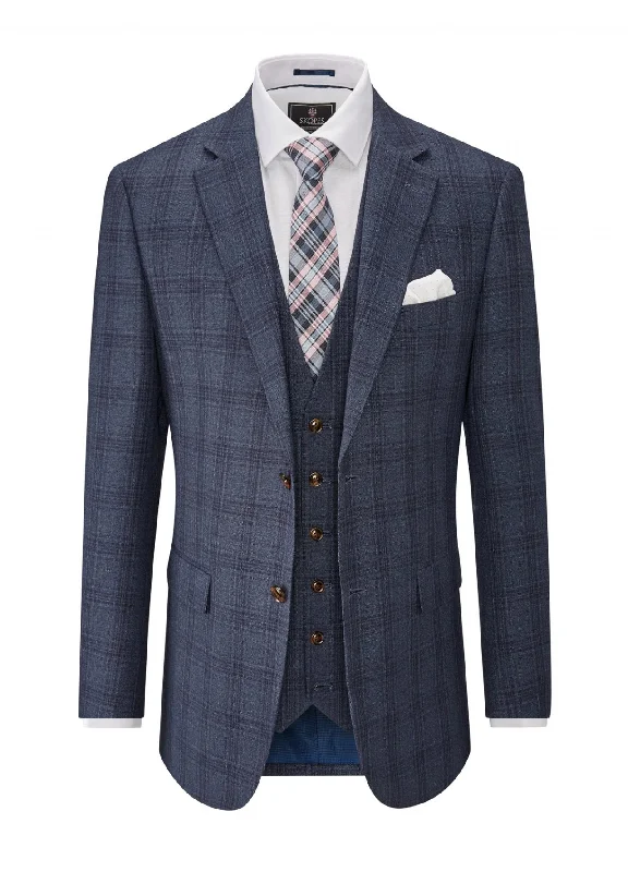 Skopes Mosley Blue Check Sports Jacket Blue