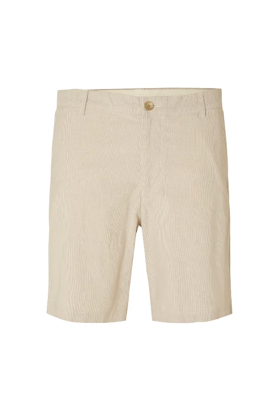 Selected Homme Bill Structured Shorts, Egret