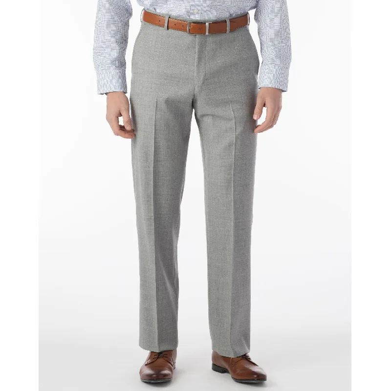 Super 120s Luxury Wool Serge Comfort-EZE Trouser in Light Grey (Flat Front Models) by Ballin